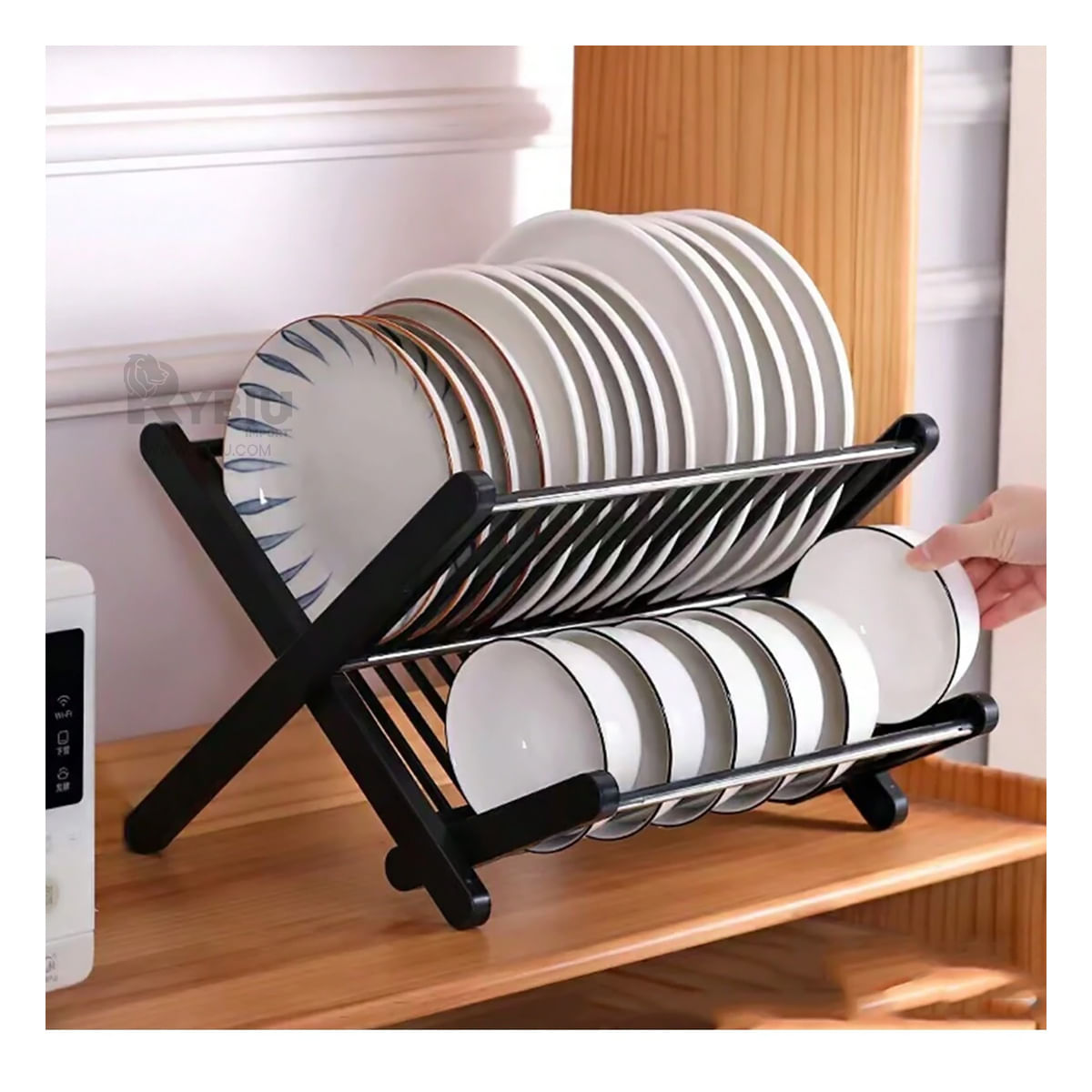 Soporte Moderno para Vajilla Negro Y+Post-it adhesivos