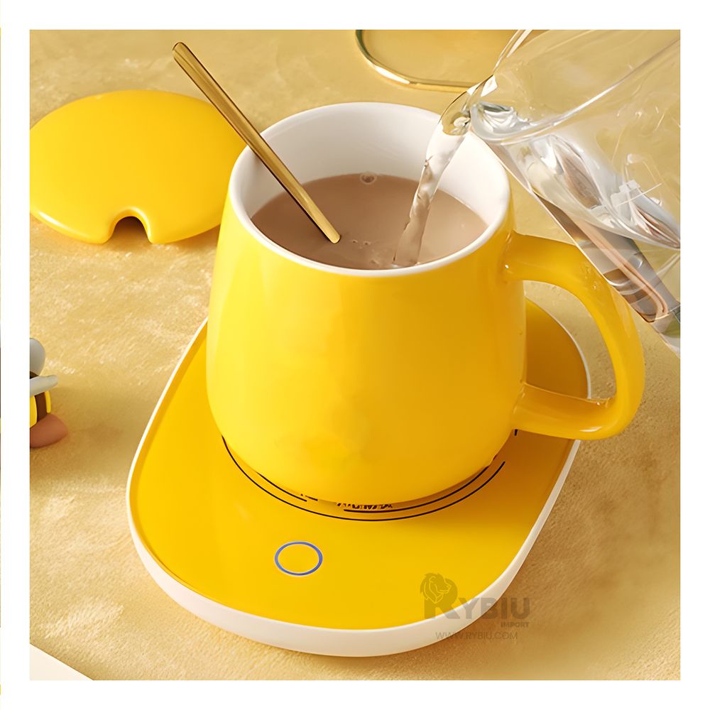 Set Calentador De Taza en Caja en Color Amarillo Set Calentador De Taza en Caja en Color Amarillo