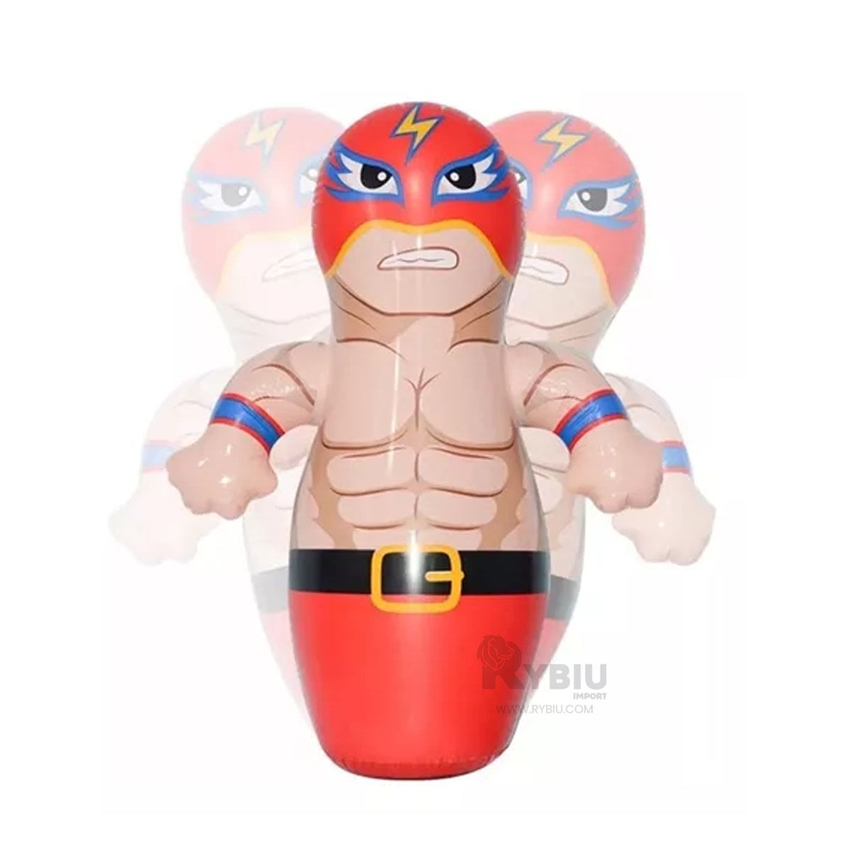 Porfiado con Diseño de Luchador de Color Rojo Y+Stickers