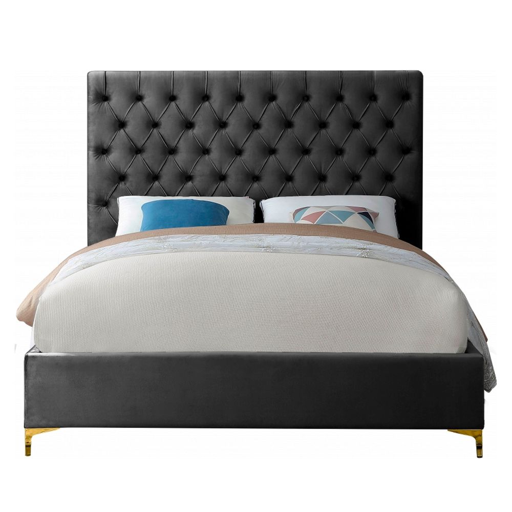 Cama Tapizada Capitoné LeMueble Adda Gris Oscuro 1.5 Plz Cama Tapizada Capitoné LeMueble Adda Gris Oscuro 1.5 Plz