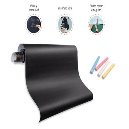 Pizarra Adhesiva Didáctica Negra + 5 Tizas Pizarra Adhesiva Didáctica Negra + 5 Tizas