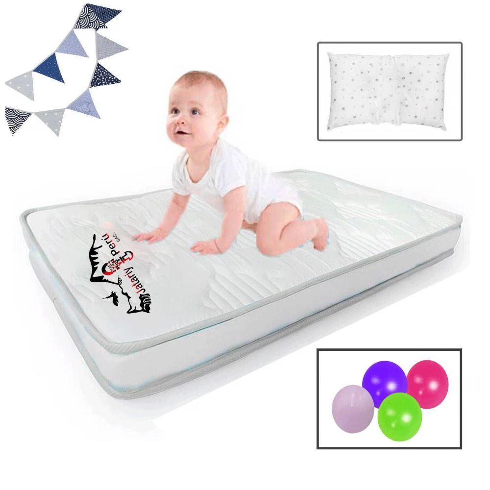 Colchón de bebé para cunas pack and play 10cm Gris