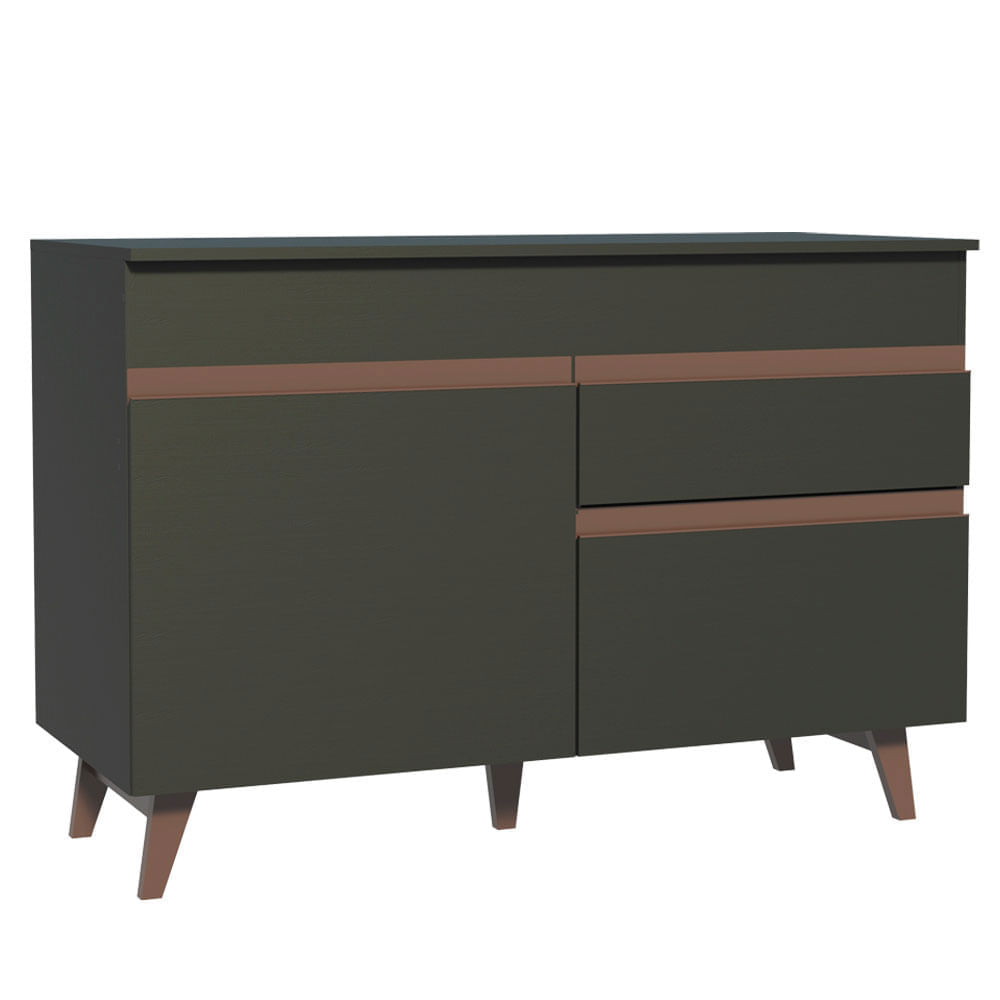 Mueble de Cocina 2 Puertas y 1 Cajón Reims 120 cm Negro