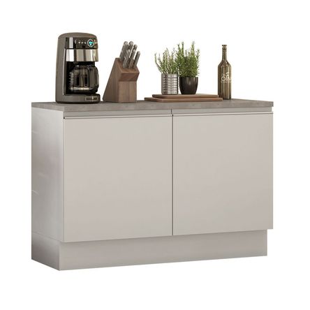 Mueble de Cocina 2 Puertas Glamy 120 cm con Encimera Blanco