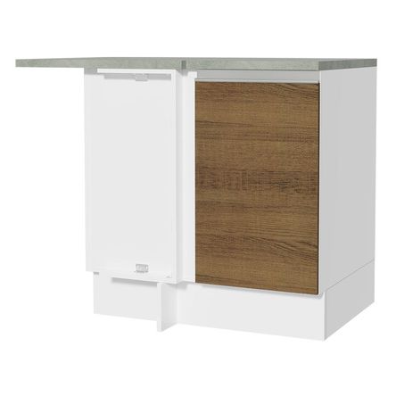 Mueble de Cocina Esquinero 1 Puerta Glamy 94 cm Blanco/Marrón
