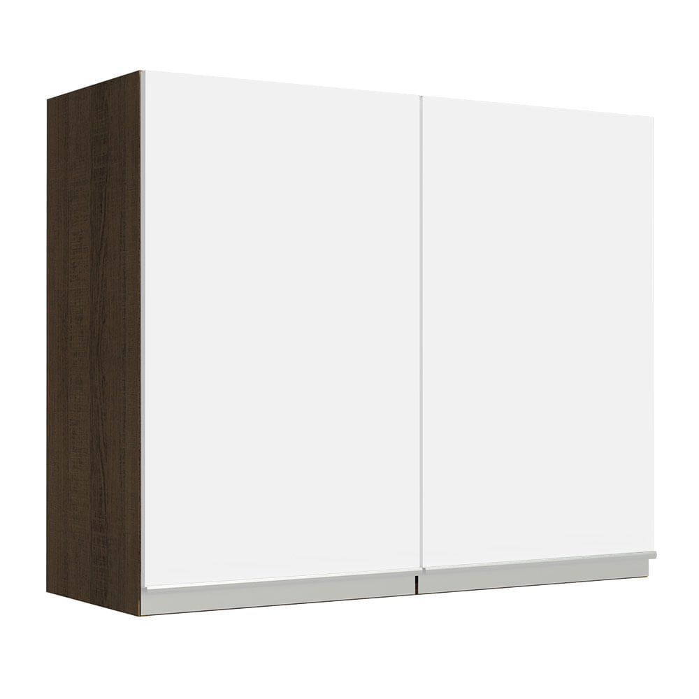 Alacena de Cocina 2 Puertas Glamy 80 cm Marrón/Blanco
