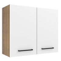 Alacena de Cocina 2 Puertas Agata 80 cm Marrón/Blanco
