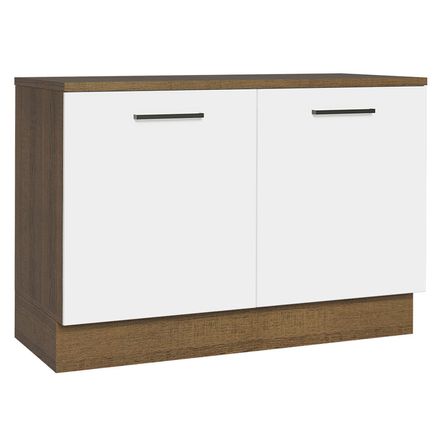 Mueble de Cocina 2 Puertas Agata 120 cm con Encimera Marrón/Blanco