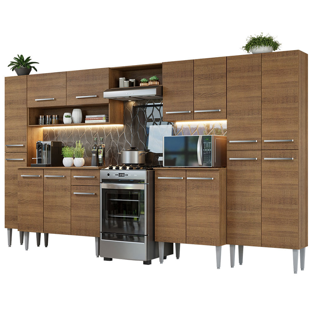 Mueble de Cocina Integral Emilly 325 cm Marrón 02
