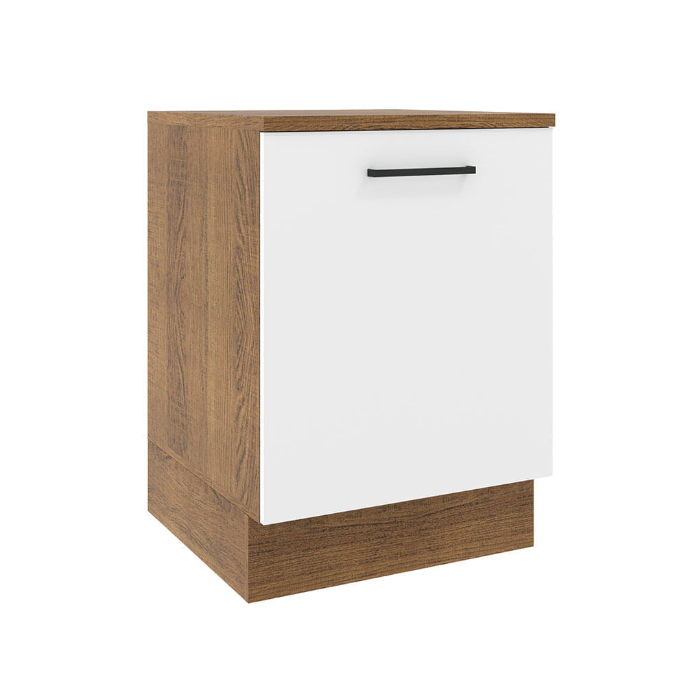 Mueble de Cocina 1 Puerta Agata 60 cm Marrón/Blanco