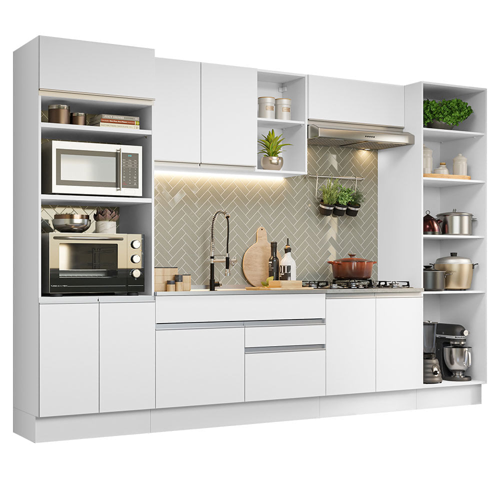 Mueble de Cocina Integral Glamy 330 cm Blanco 03