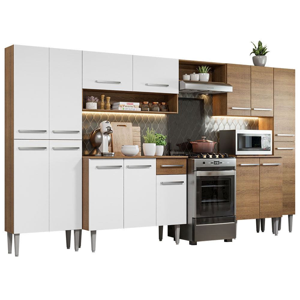 Mueble de Cocina Emilly Joy 325 cm Marrón/Blanco 01