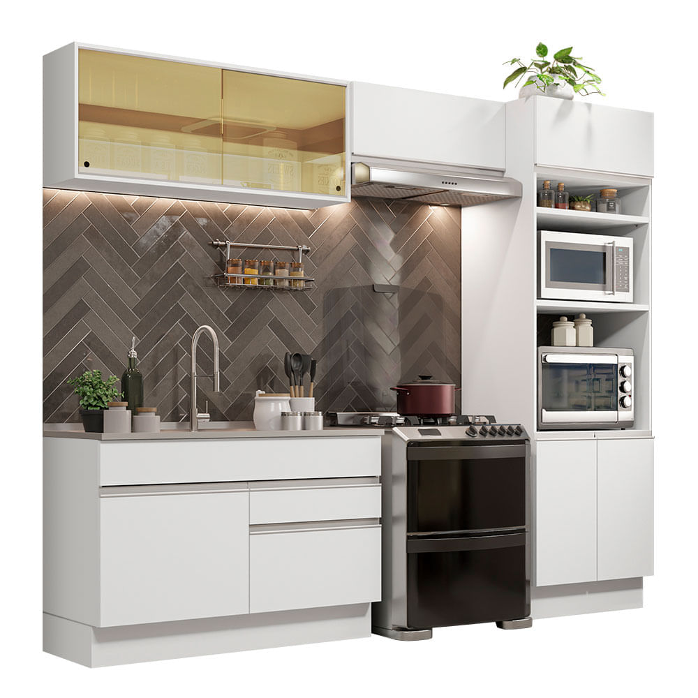 Mueble de Cocina Integral Glamy 270 cm Blanco 12 Mueble de Cocina Integral Glamy 270 cm Blanco 12
