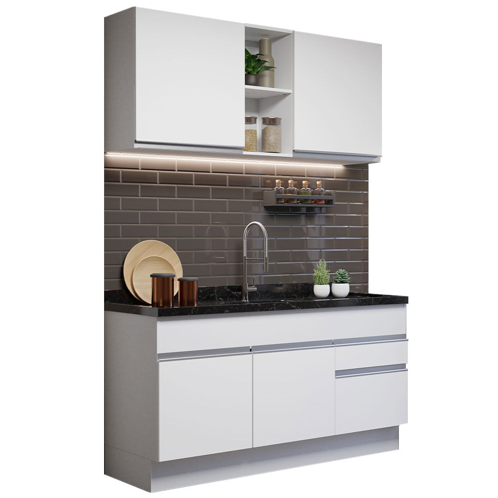Mueble de Cocina Integral 150 cm Glamy Blanco 02