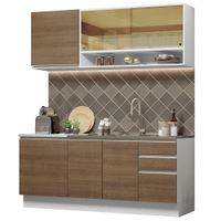 Mueble de Cocina Integral Glamy 180 cm Blanco/Marrón 06