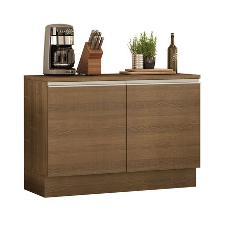 Mueble de Cocina 2 Puertas Glamy 120 cm con Encimera Marrón