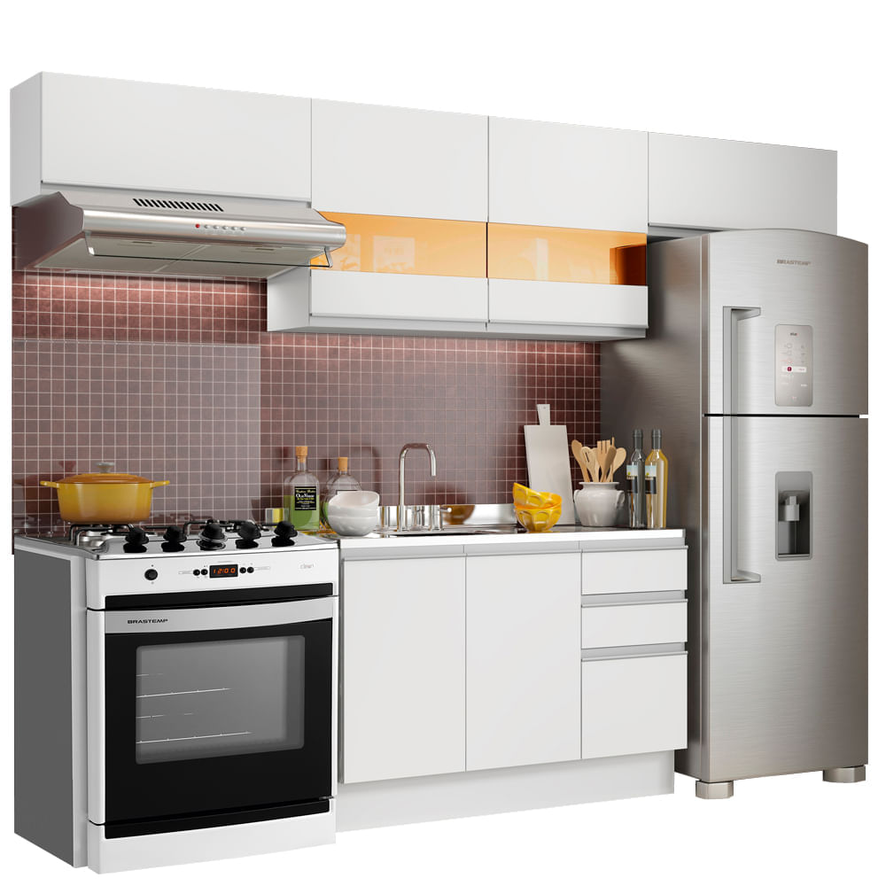 Mueble de Cocina Integral Marina 280 cm Blanco 01