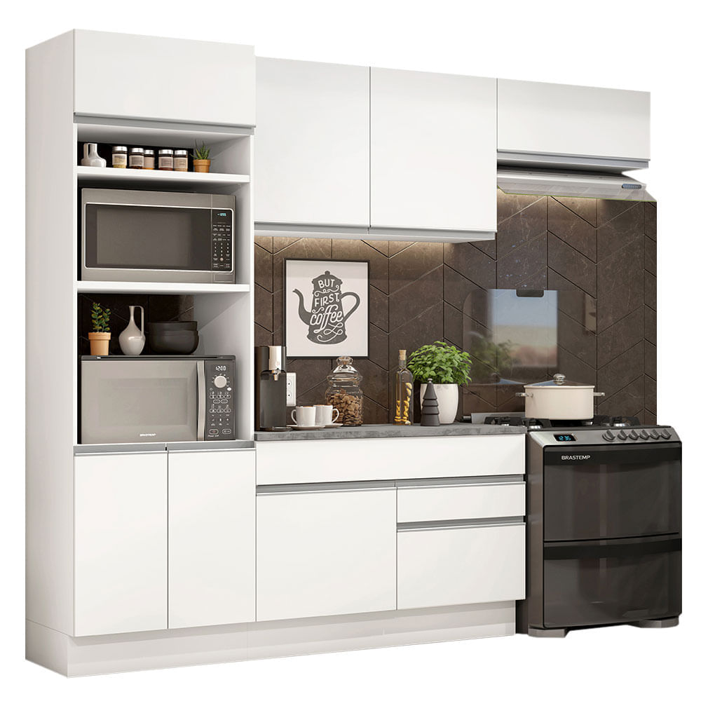 Mueble de Cocina Integral Glamy 270 cm Blanco 14