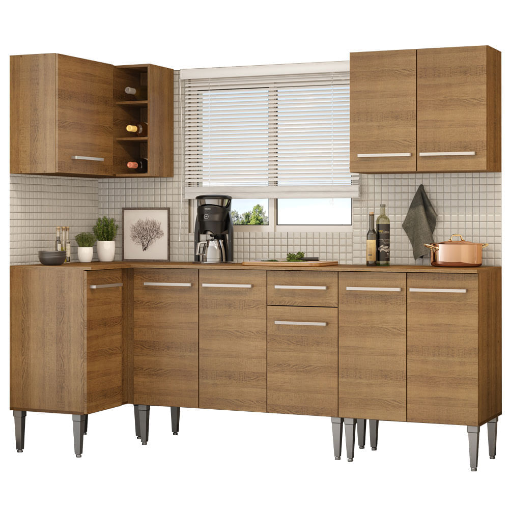 Mueble de Cocina Integral Emilly Open 293 cm Marrón 01