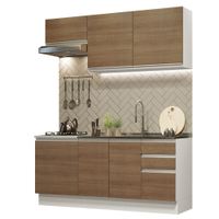 Mueble de Cocina Integral Glamy 180 cm Blanco/Marrón 07