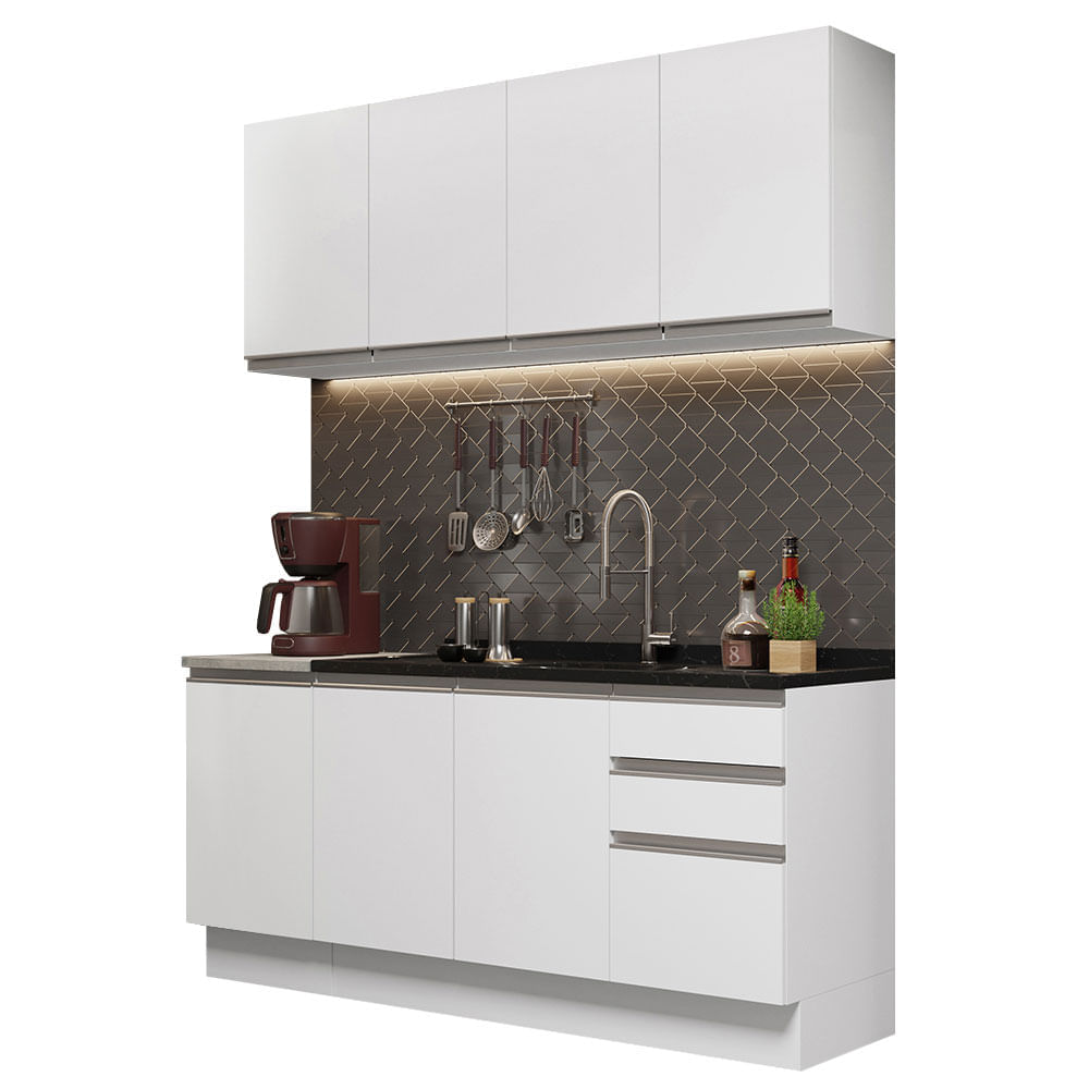 Mueble de Cocina Integral 160 cm Glamy Blanco 01