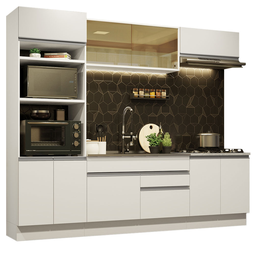 Mueble de Cocina Integral Glamy 270 cm Blanco 10