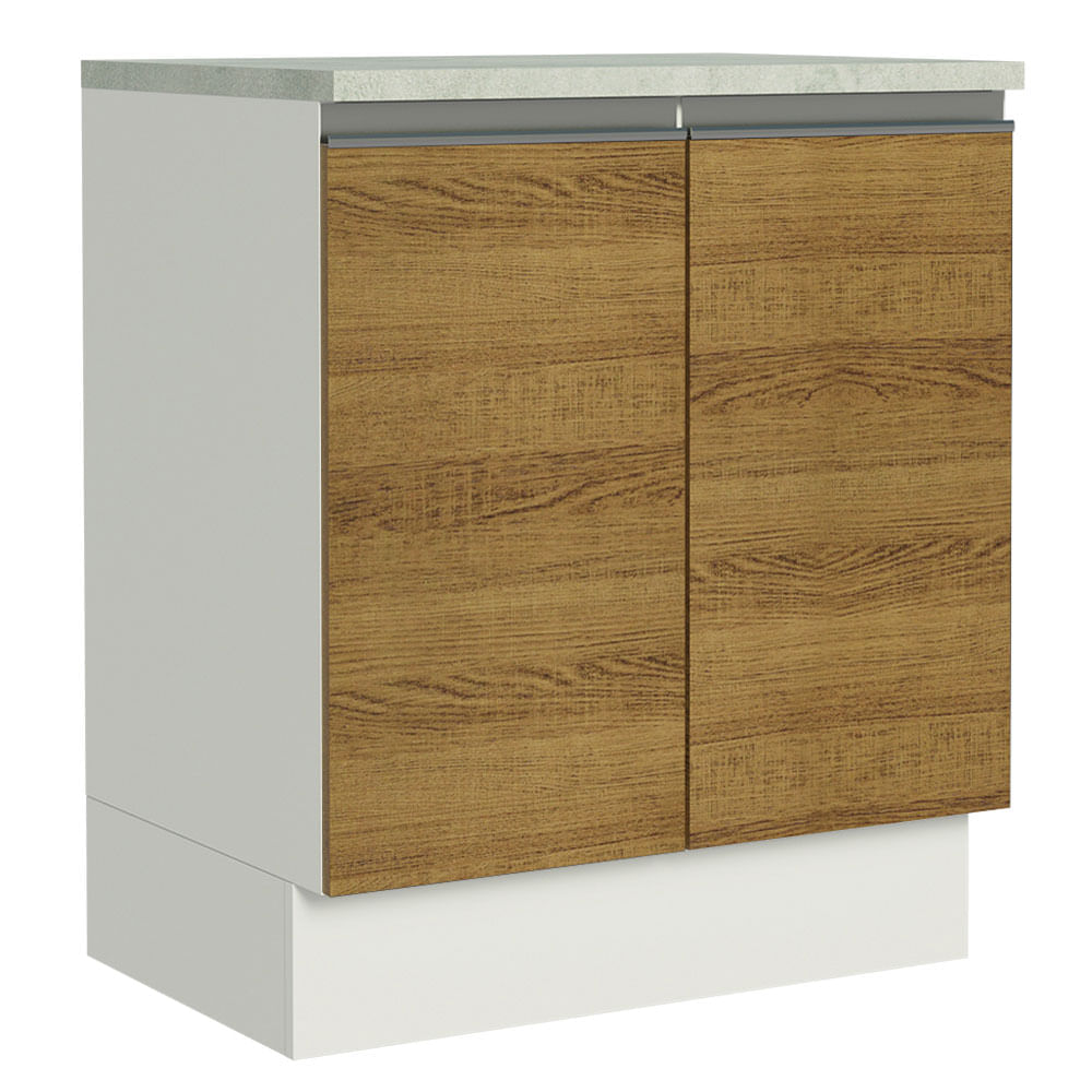 Mueble de Cocina 2 Puertas Glamy 70 cm Blanco/Marrón Mueble de Cocina 2 Puertas Glamy 70 cm Blanco/Marrón