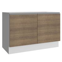 Mueble de Cocina 2 Puertas Glamy 120 cm Blanco/Marrón