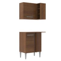 Kit Mueble de Cocina Esquinero Emilly 64 cm Negro/Marrón