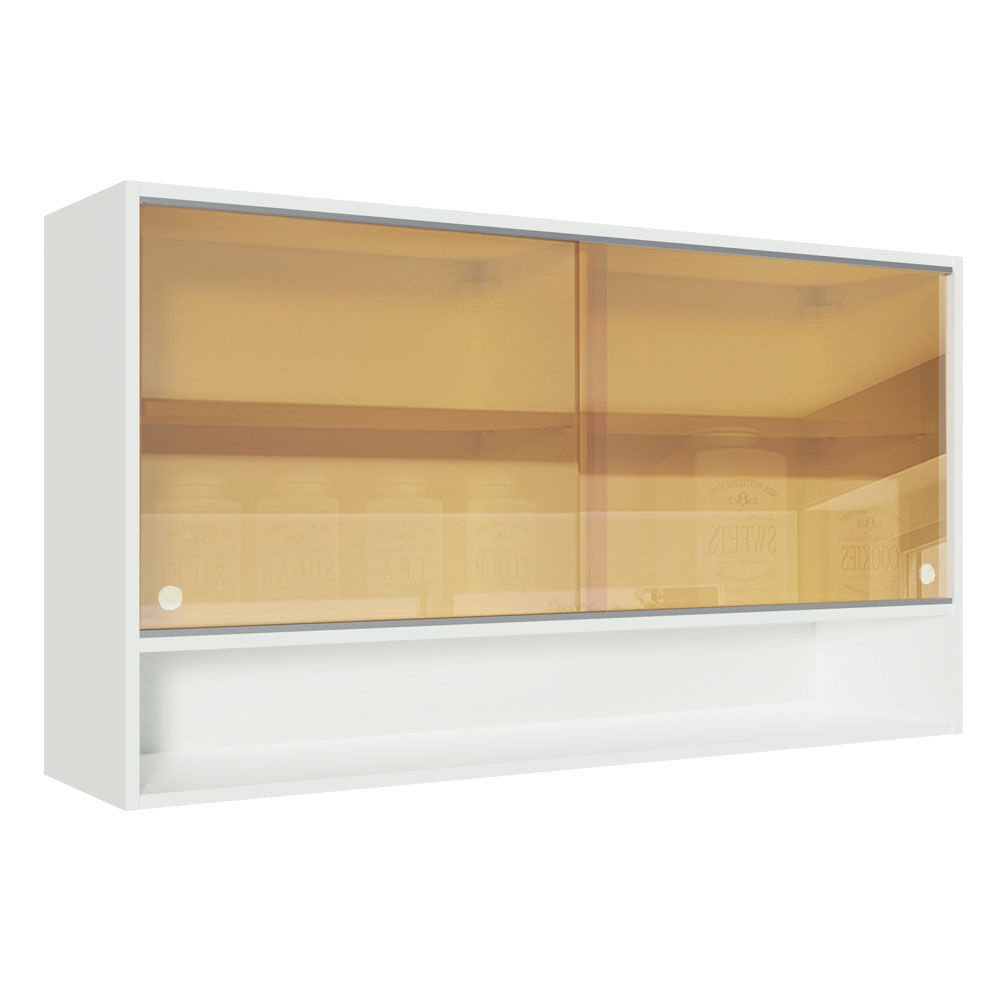 Alacena de Cocina 2 Puertas Corredizas de Glamy 120 cm Blanco