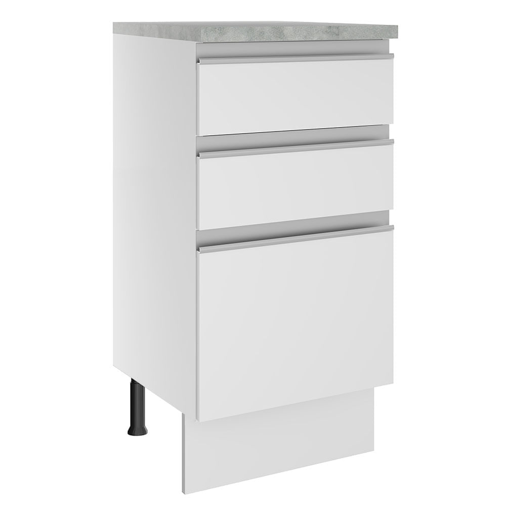 Mueble de Cocina 3 Cajones Glamy 40 cm Blanco Mueble de Cocina 3 Cajones Glamy 40 cm Blanco