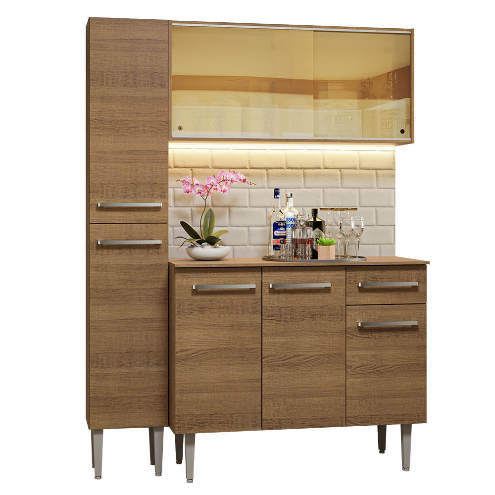 Mueble de Cocina Integral Emilly 137 cm Marrón 06