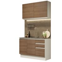Mueble de Cocina Integral Glamy 120 cm Blanco/Marrón 03
