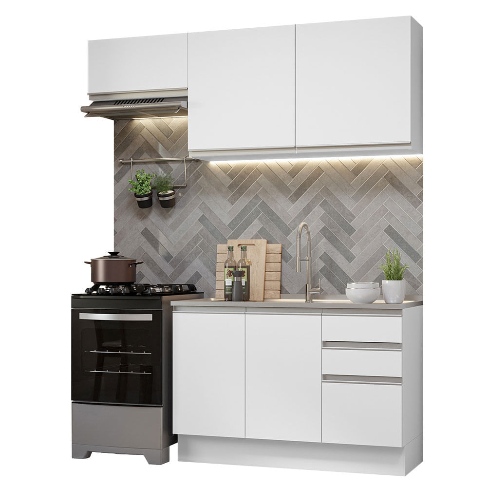 Mueble de Cocina Integral Glamy 180 cm Blanco 09