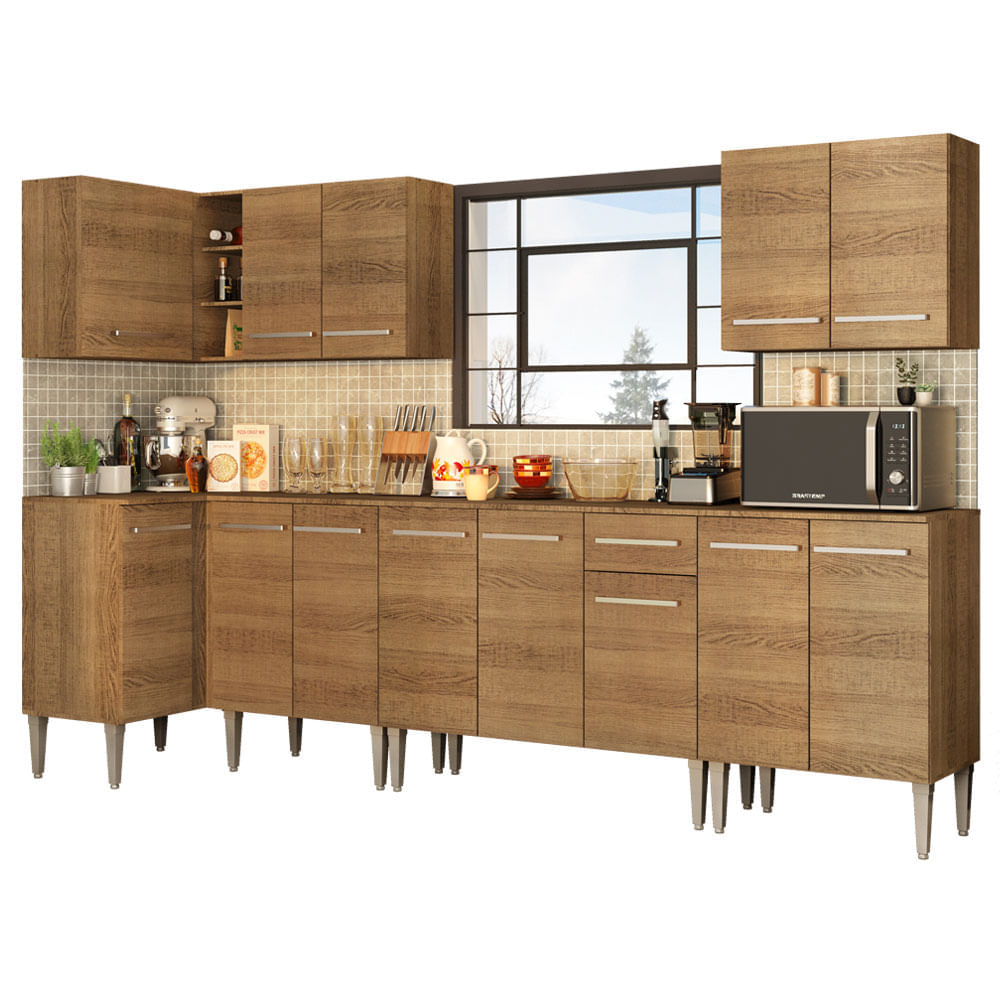 Mueble de Cocina Integral Emilly Rock 357 cm Marrón 01