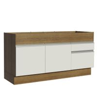 Mueble de Cocina 2 Puertas y 2 Cajones Glamy 150 cm Marrón/Blanco