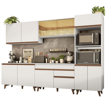 Mueble de Cocina Integral Reims 310 cm Blanco 01 Mueble de Cocina Integral Reims 310 cm Blanco 01