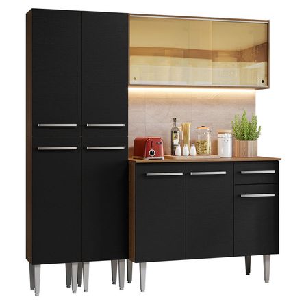 Mueble de Cocina Integral Emilly 169 cm Marrón/Negro 09