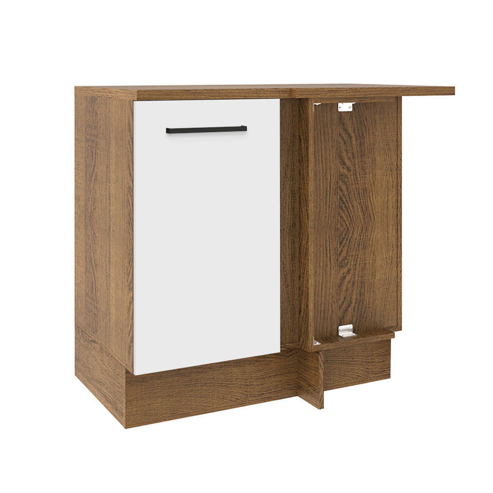 Mueble de Cocina Esquinero 1 Puerta Agata 94 cm Marrón/Blanco