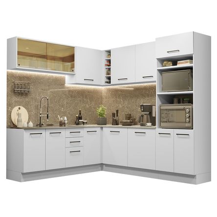 Mueble de Cocina Integral Esquinero Agata 459 cm Blanco 01 Mueble de Cocina Integral Esquinero Agata 459 cm Blanco 01