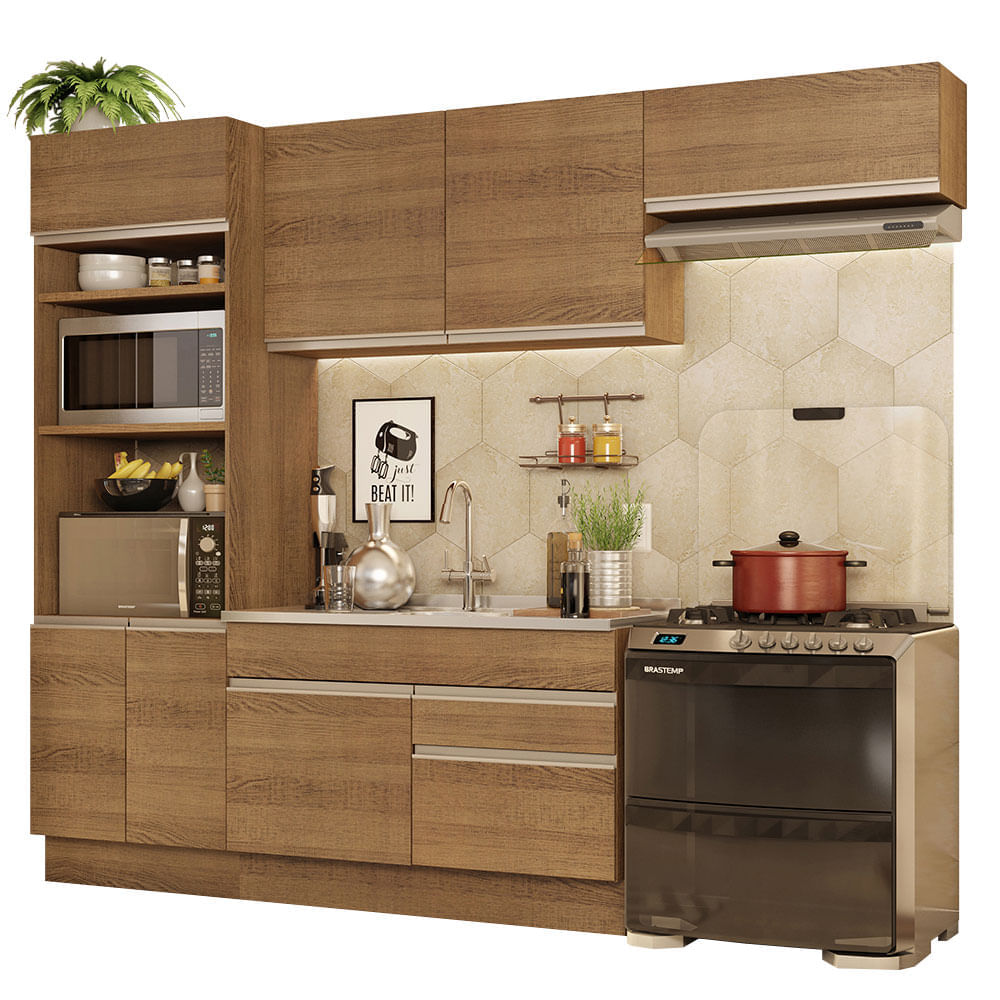 Mueble de Cocina Integral Glamy 270 cm Marrón 15 Mueble de Cocina Integral Glamy 270 cm Marrón 15