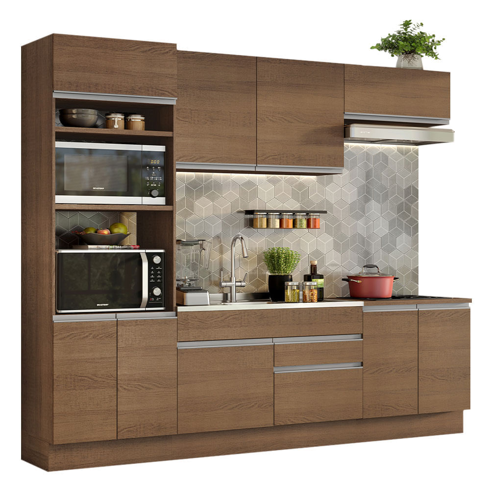 Mueble de Cocina Integral Glamy 270 cm Marrón 13 Mueble de Cocina Integral Glamy 270 cm Marrón 13