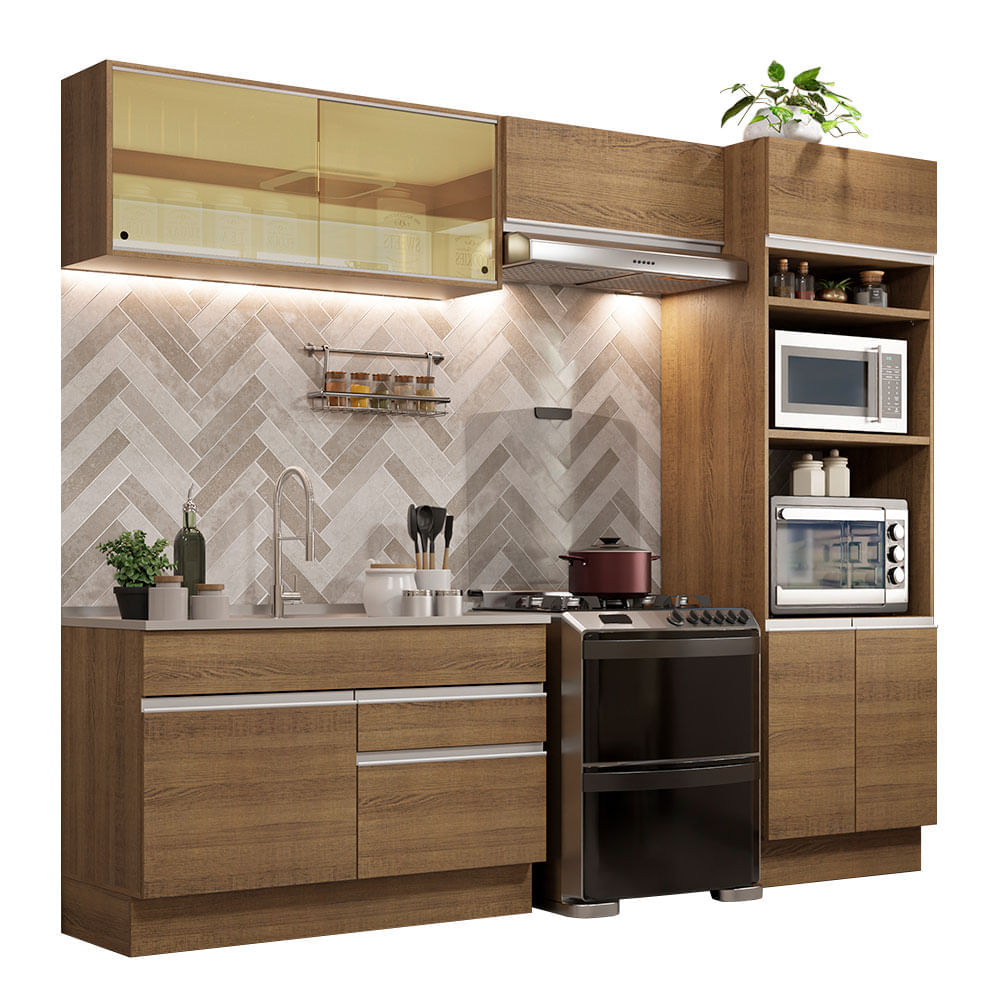 Mueble de Cocina Integral Glamy 270 cm Marrón 12