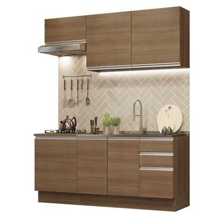Mueble de Cocina Integral Glamy 180 cm Marrón 07 Mueble de Cocina Integral Glamy 180 cm Marrón 07