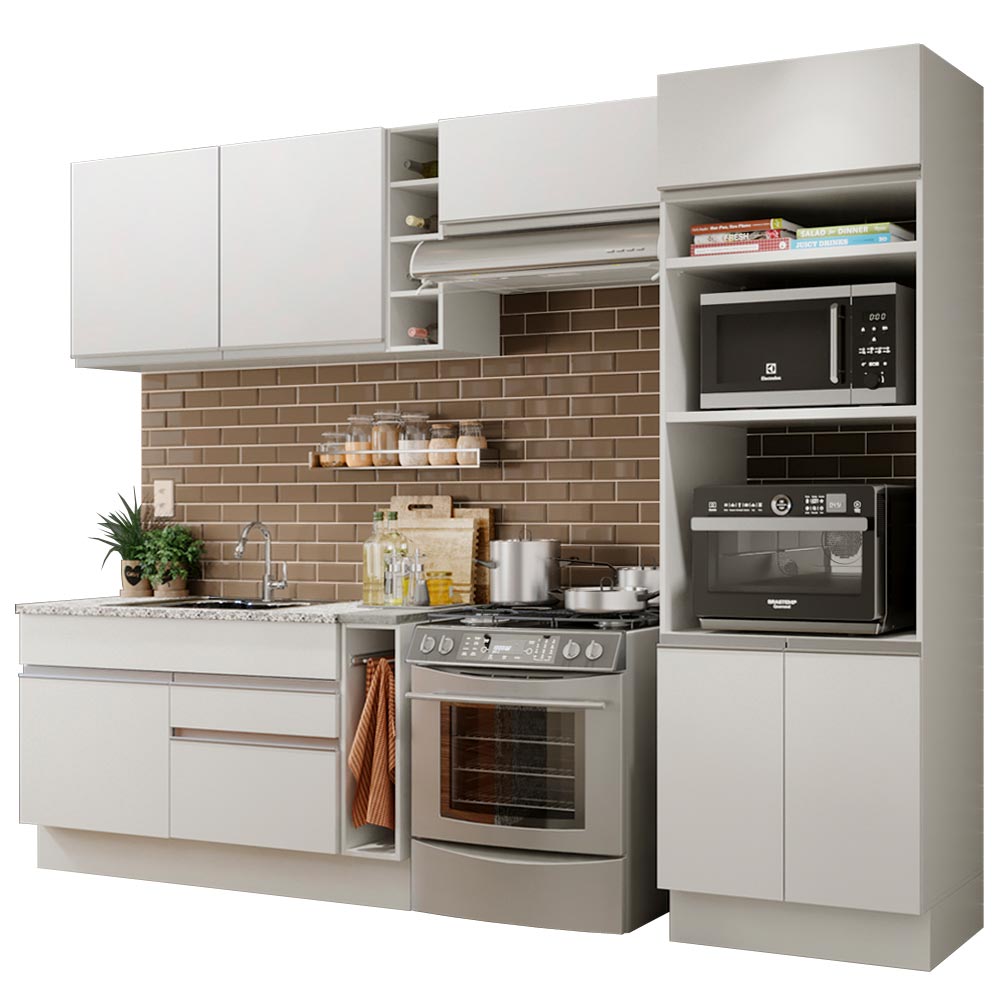 Mueble de Cocina Integral  290 cm Blanco 10