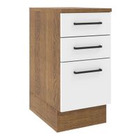 Mueble de Cocina 3 Cajones Agata 40 cm Marrón/Blanco