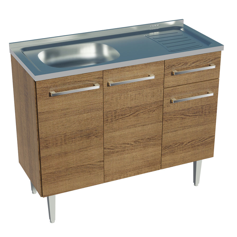 Mueble de Cocina Emilly 105cm con Fregadero Marrón