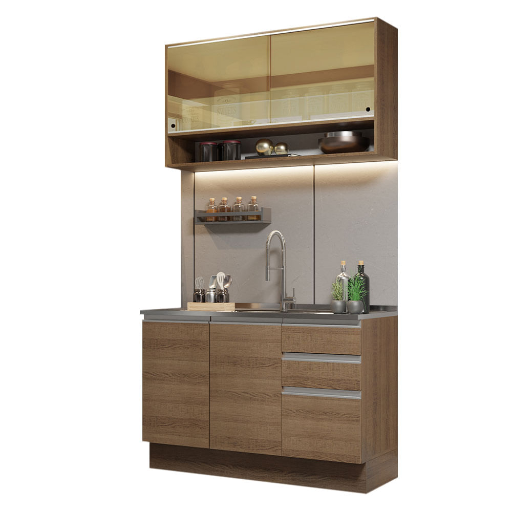 Mueble de Cocina Integral Glamy 120 cm Marrón 02