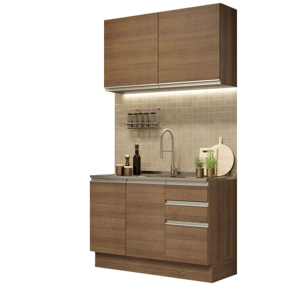 Mueble de Cocina Integral Glamy 120 cm Marrón 03 Mueble de Cocina Integral Glamy 120 cm Marrón 03