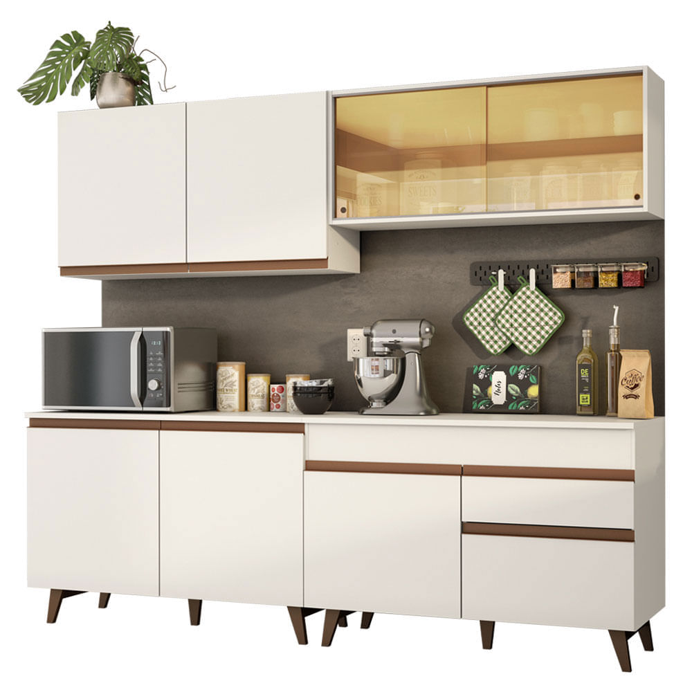 Mueble de Cocina Integral Reims 240 cm Blanco 01